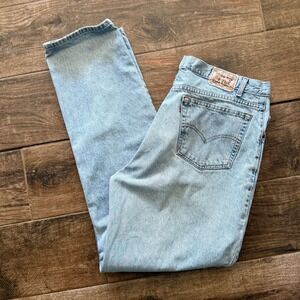 Levis 545 Vintage Brown Tab Loose Fit Tapered Denim Jeans, Light Wash, 42x36